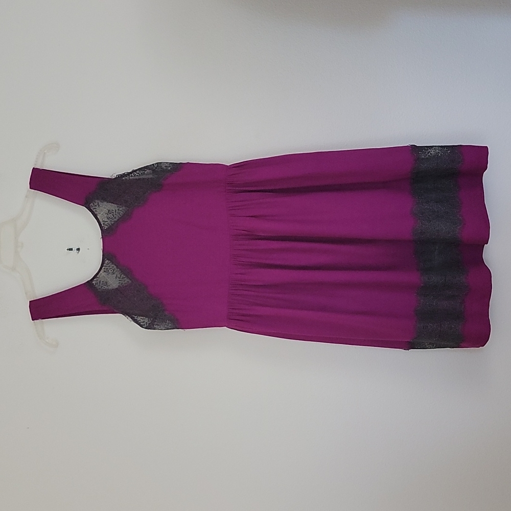 Free People Burgundy & Lace Sleeveless Dress 8